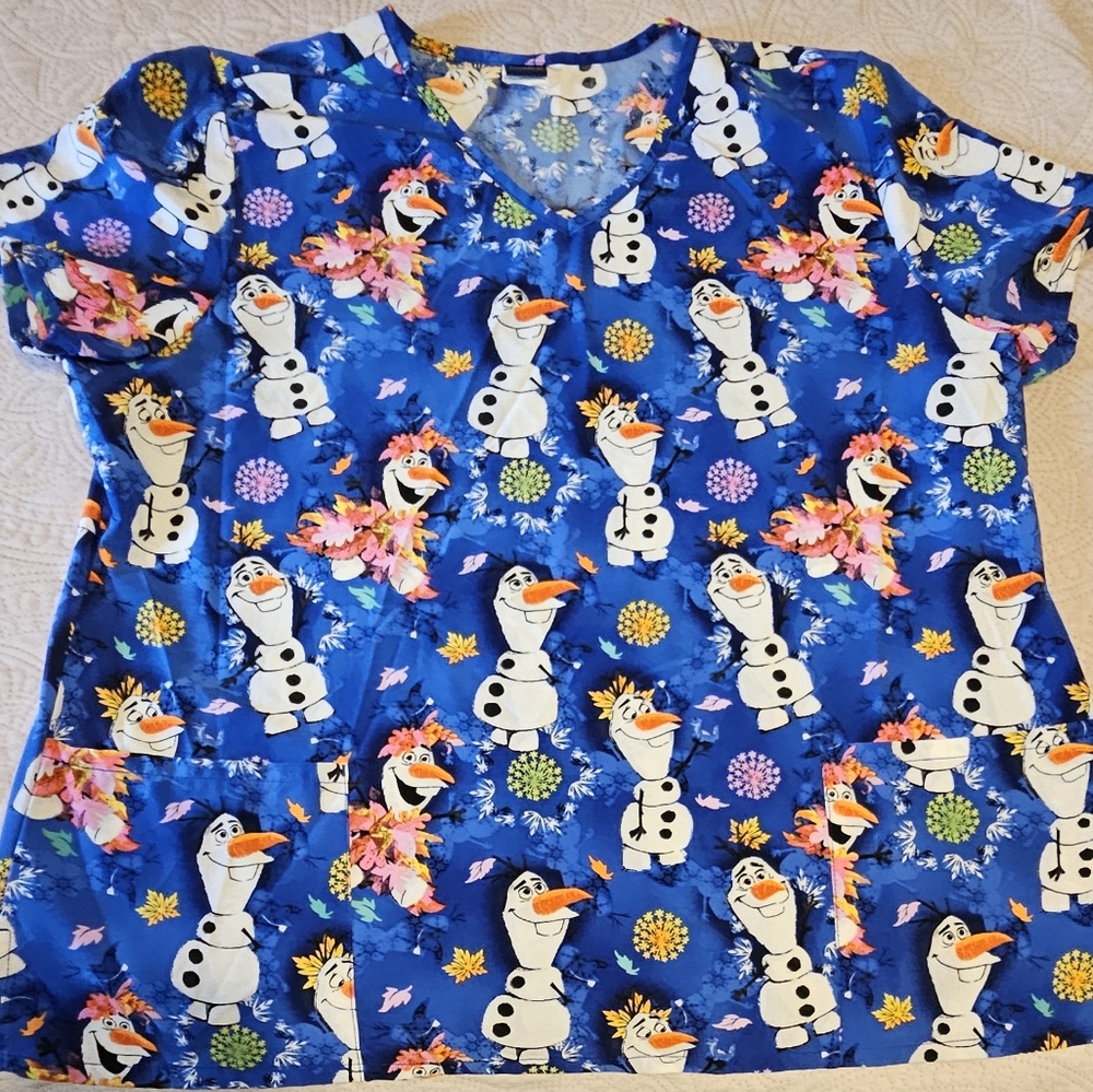 Disney's Frozen Olaf Scrub Top